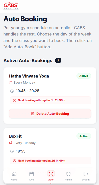 GABS (Gym Automatic Booking System)